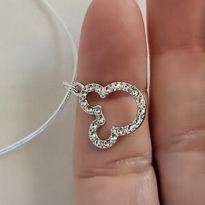 MICKEY MOUSE SHIMMER PENDANT NECKLACE, 925 SILVER